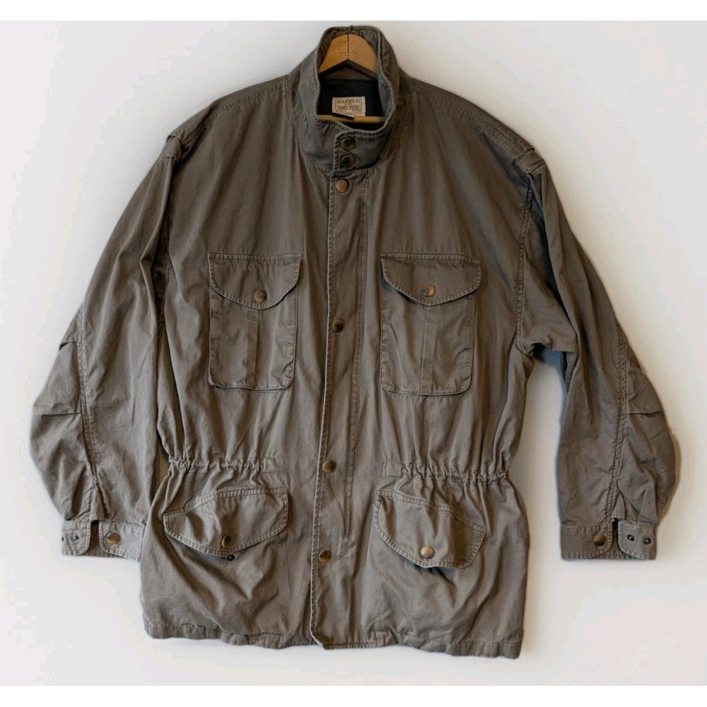 Vtg Harry II By Harry Rosen‎ Brown Military Field Coat Jacket Large Chore Barn